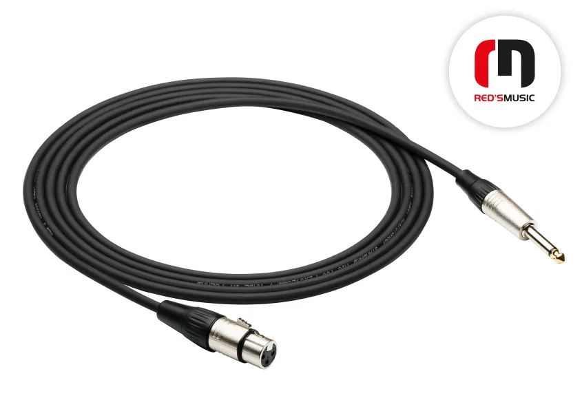 Kabel mikrofonowy Red's Music XLR F - MONO JACK 6.3 3m