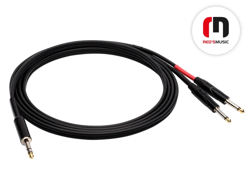 Kabel audio Red's Music JACK STEREO 6.3 - 2x JACK MONO 6.3 5m